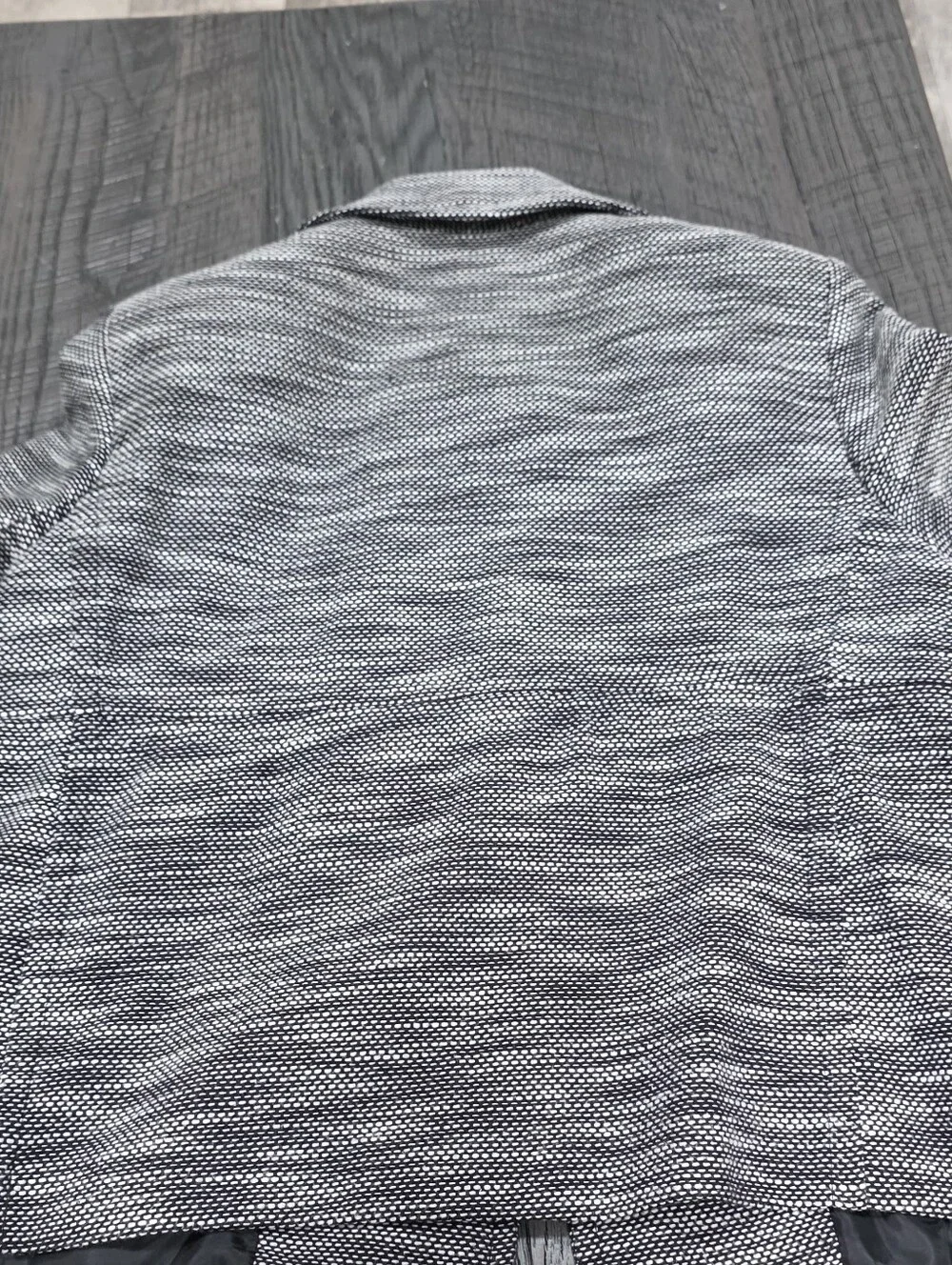 Liz Claiborne Black/White Collar 3/4 Sleeve Cotton Blend Toggle Jacket (Sz:med)